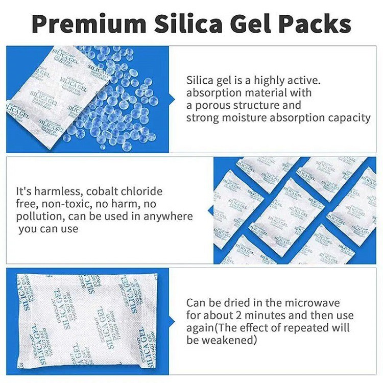 Customized silica gel desiccants for moisture absorption